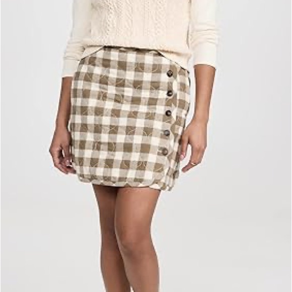 NWT Madewell Quilted Flannel Skirt in Gingham Check Size 0 Plaid Mini Skirt - Picture 4 of 14